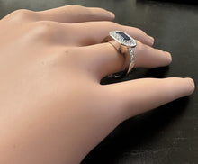Load image into Gallery viewer, 1.50 Carats Exquisite Natural Blue Sapphire and Diamond 14K Solid White Gold Ring