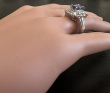 Load image into Gallery viewer, 3.30 Carats Natural Very Nice Looking Tanzanite and Diamond 18K Solid White Gold Ring