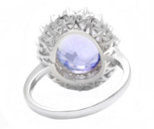 Load image into Gallery viewer, 10.30 Carats Natural Very Nice Looking Tanzanite and Diamond 14K Solid White Gold Ring