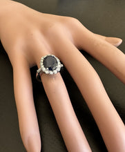 Load image into Gallery viewer, 4.85 Carats Exquisite Natural Blue Sapphire and Diamond 14K Solid White Gold Ring