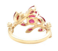 Load image into Gallery viewer, 2.38 Carats Impressive Natural Red Ruby and Diamond 14K Yellow Gold Ring