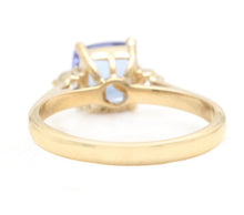 Load image into Gallery viewer, 1.30 Carats Natural Very Nice Looking Tanzanite and Diamond 14K Solid Yellow Gold Ring