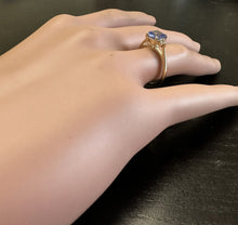 Load image into Gallery viewer, 1.30 Carats Natural Very Nice Looking Tanzanite and Diamond 14K Solid Yellow Gold Ring