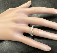 Load image into Gallery viewer, 0.50 Carats Natural Emerald and Diamond 14K Solid White Gold Band Ring