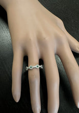 Load image into Gallery viewer, 0.50 Carats Natural Emerald and Diamond 14K Solid White Gold Band Ring