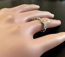 Load image into Gallery viewer, 0.50 Carats Natural Emerald and Diamond 14K Solid White Gold Band Ring