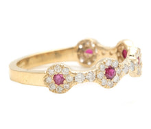 Load image into Gallery viewer, 0.50 Carats Natural Ruby and Diamond 14K Solid Yellow Gold Band Ring