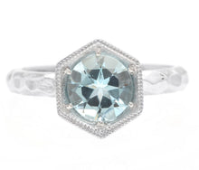 Load image into Gallery viewer, 1.25 Carat Exquisite Natural Aquamarine 14K Solid White Gold Ring