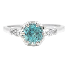 Load image into Gallery viewer, 1.88 Carats Natural Very Nice Looking Zircon and Diamond 14K Solid White Gold Ring
