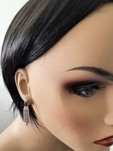 Load image into Gallery viewer, Exquisite 3.80 Carats Natural Red Ruby and Diamond 14K Solid White Gold Dangling Earrings