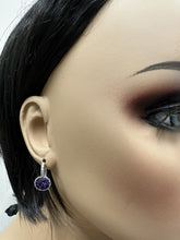 Load image into Gallery viewer, Exquisite 3.65 Carats Natural Amethyst and Diamond 14K Solid White Gold Earrings