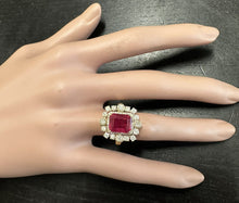 Load image into Gallery viewer, 6.50Ct Stunning Natural Ruby &amp; Diamond 14K Solid Yellow Gold Ring