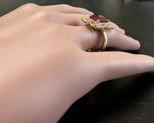 Load image into Gallery viewer, 6.50Ct Stunning Natural Ruby &amp; Diamond 14K Solid Yellow Gold Ring