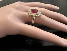 Load image into Gallery viewer, 6.50Ct Stunning Natural Ruby &amp; Diamond 14K Solid Yellow Gold Ring