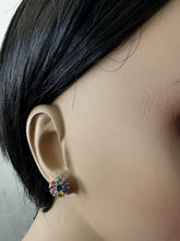 Load image into Gallery viewer, 3.00 Carats Natural Multi-Color Sapphire 14K Solid White Gold Stud Earrings