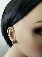 Load image into Gallery viewer, 3.00 Carats Natural Multi-Color Sapphire 14K Solid White Gold Stud Earrings