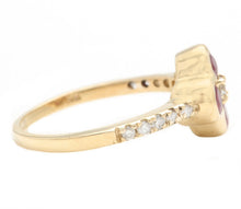 Load image into Gallery viewer, 1.10Ct Stunning Natural Ruby &amp; Diamond 14K Solid Yellow Gold Ring