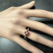 Load image into Gallery viewer, 1.10Ct Stunning Natural Ruby &amp; Diamond 14K Solid Yellow Gold Ring