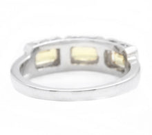Load image into Gallery viewer, 1.35 Carats Exquisite Natural Yellow Sapphire and Diamond 14K Solid White Gold Ring