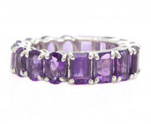 Load image into Gallery viewer, 8.00 Carats Exquisite Natural Amethyst 14K Solid White Gold Ring