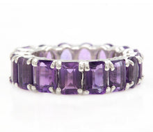 Load image into Gallery viewer, 8.00 Carats Exquisite Natural Amethyst 14K Solid White Gold Ring