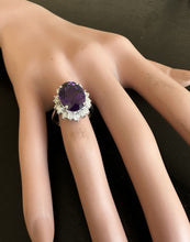 Load image into Gallery viewer, 6.55 Carats Natural Amethyst and Diamond 14K Solid White Gold Ring