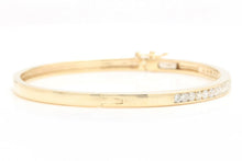 Load image into Gallery viewer, Very Impressive 1.40 Carats Natural Diamond 14K Solid Yellow Gold Bangle Bracelet