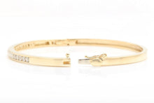 Load image into Gallery viewer, Very Impressive 1.40 Carats Natural Diamond 14K Solid Yellow Gold Bangle Bracelet
