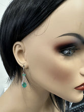 Load image into Gallery viewer, Estate 4.20 Carats Natural Emerald and Diamond 14K Solid White Gold Earrings
