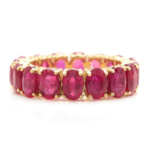 Load image into Gallery viewer, 9.50 Carats Natural Ruby 14K Solid Yellow Gold Eternity Ring