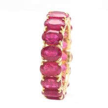 Load image into Gallery viewer, 9.50 Carats Natural Ruby 14K Solid Yellow Gold Eternity Ring