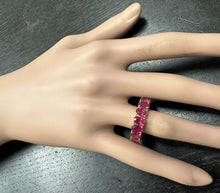 Load image into Gallery viewer, 9.50 Carats Natural Ruby 14K Solid Yellow Gold Eternity Ring