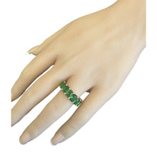 Load image into Gallery viewer, Lab Created Emerald Eternity Ring in 14k Solid Yellow Gold
