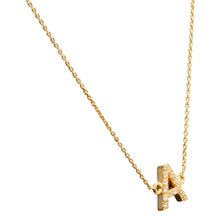 Load image into Gallery viewer, Stunning 14K Solid Yellow Gold Diamond Letter "A" Necklace