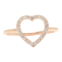 Load image into Gallery viewer, Splendid 0.30 Carats Natural Diamond 14K Solid Rose Gold Heart Ring