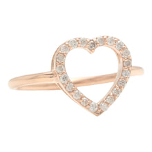 Load image into Gallery viewer, Splendid 0.30 Carats Natural Diamond 14K Solid Rose Gold Heart Ring