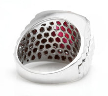Load image into Gallery viewer, 9.70 Carats Natural Diamond &amp; Ruby 14K Solid White Gold Men's Ring