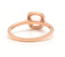 Load image into Gallery viewer, 1.40 Carats Natural Morganite and Diamond 14K Solid Rose Gold Set of Matching Rings