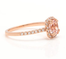 Load image into Gallery viewer, 1.20 Carats Natural Morganite and Diamond 14K Solid Rose Gold Ring