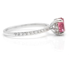 Load image into Gallery viewer, 1.85 Carats Natural Very Nice Looking Tourmaline and Diamond 14K Solid White Gold Ring