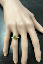 Load image into Gallery viewer, 1.58 Carats Impressive Natural Peridot and Diamond 14K Yellow Gold Ring