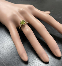 Load image into Gallery viewer, 1.58 Carats Impressive Natural Peridot and Diamond 14K Yellow Gold Ring
