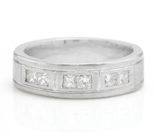 Load image into Gallery viewer, Heavy 0.90 Carats Natural Diamond 14K Solid White Gold Men's Ring