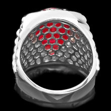 Load image into Gallery viewer, 10.20 Carats Natural Diamond &amp; Ruby 18K Solid White Gold Men's Ring