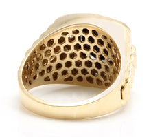 Load image into Gallery viewer, 8.70 Carats Natural Diamond &amp; Blue Sapphire 14K Solid Yellow Gold Men's Ring