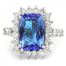 Load image into Gallery viewer, 5.65 Carats Natural Very Nice Looking Tanzanite and Diamond 14K Solid White Gold Ring