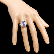 Load image into Gallery viewer, 5.65 Carats Natural Very Nice Looking Tanzanite and Diamond 14K Solid White Gold Ring