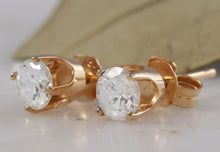 Load image into Gallery viewer, Exquisite .60 Carats Natural Diamond 14K Solid Yellow Gold Stud Earrings