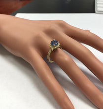 Load image into Gallery viewer, 2.00 Carats Natural Impressive Tanzanite and Diamond 14K Solid Yellow Gold Ring
