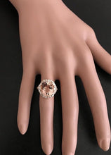Load image into Gallery viewer, 6.75 Carats Exquisite Natural Morganite and Diamond 18K Solid Rose Gold Ring